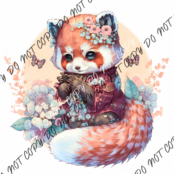 Red Panda Watercolor Dtf Transfer