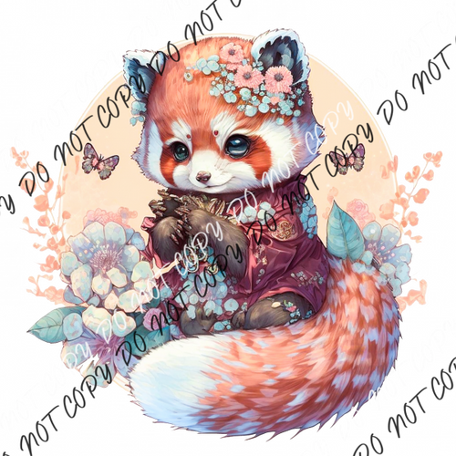 Red Panda Watercolor Dtf Transfer