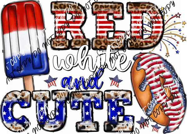 Red White and Cute DTF Transfer - We Print U Press DTF Transfers