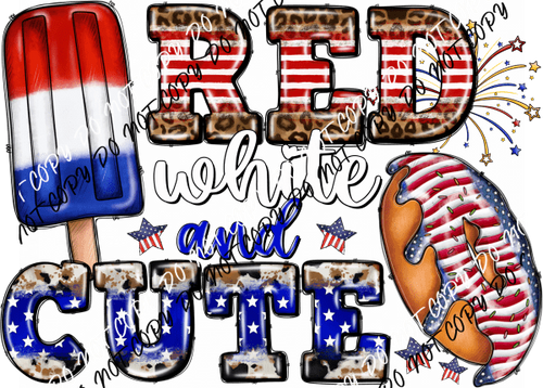 Red White and Cute DTF Transfer - We Print U Press DTF Transfers