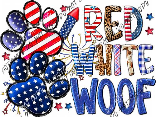 Red White Woof Dtf Transfer Rtp Transfers