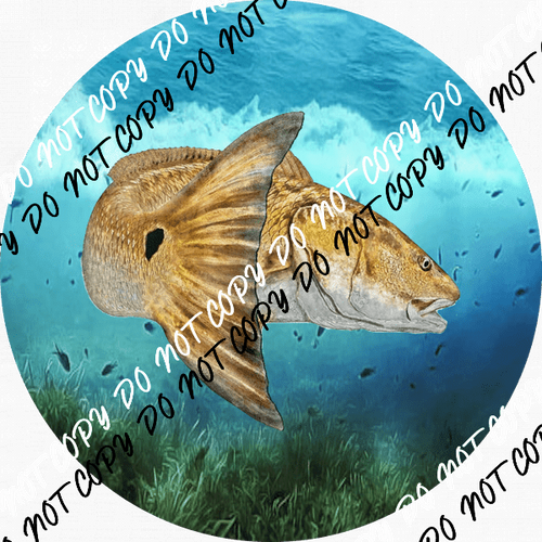 Redfish Round Design DTF Transfer - We Print U Press DTF Transfers