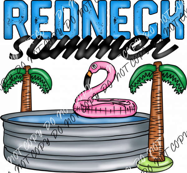 Redneck Summer Flamingo Pool Dtf Transfer Rtp Transfers