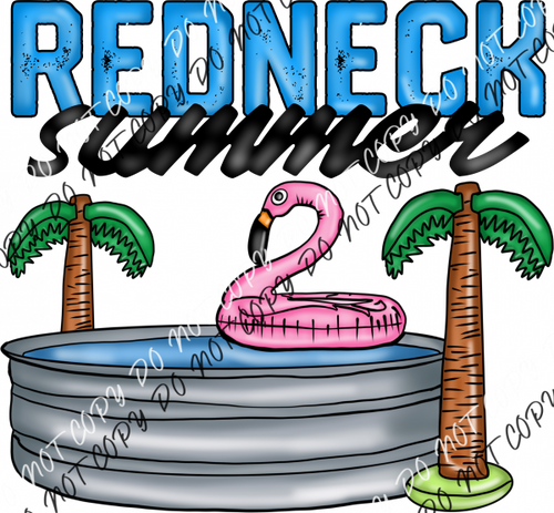 Redneck Summer Flamingo Pool Dtf Transfer Rtp Transfers