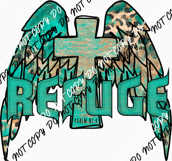 Refuge Winged Cross DTF Transfer - We Print U Press DTF Transfers