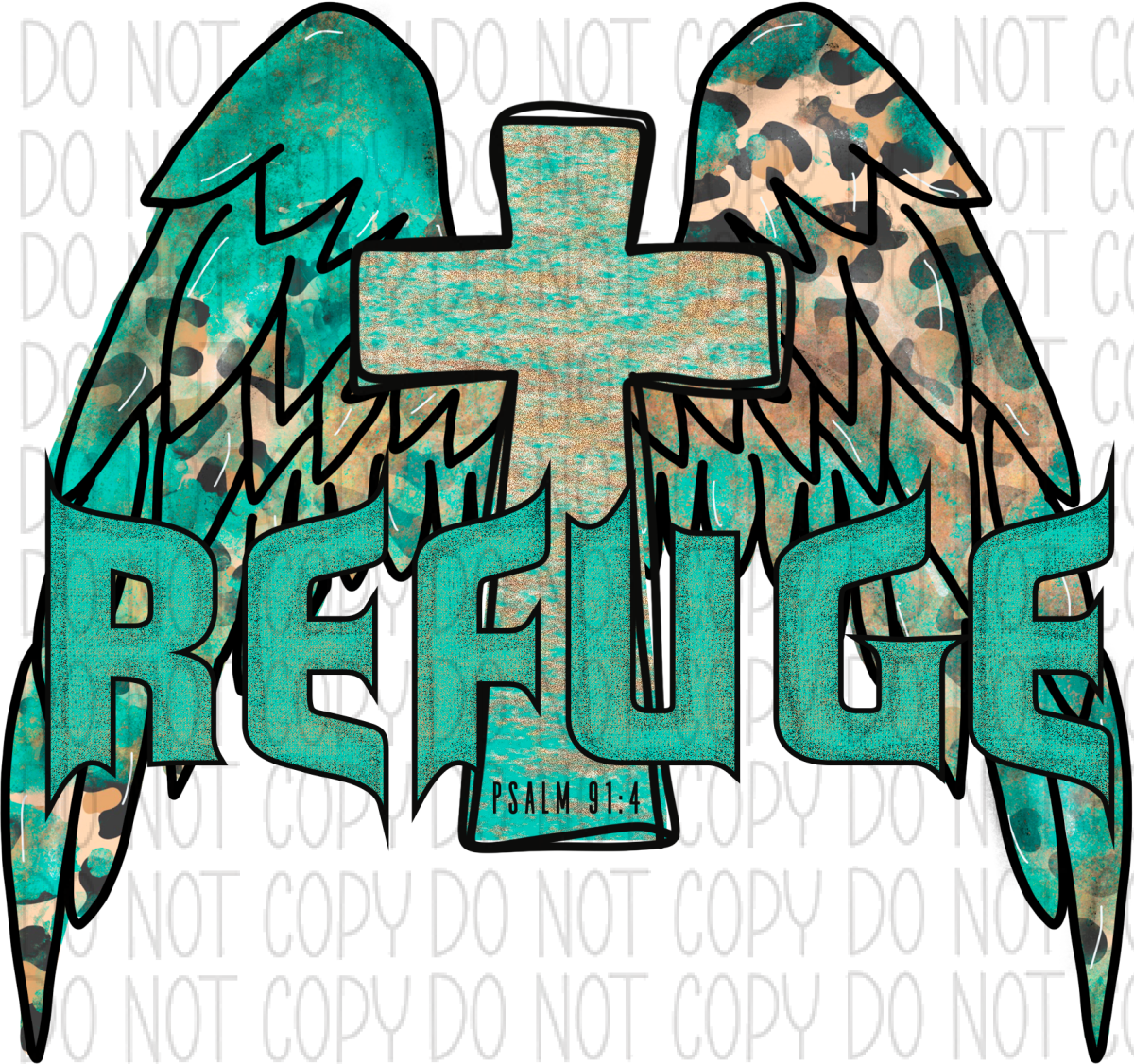 Refuge Winged Cross Dtf Transfer Rtp Transfers