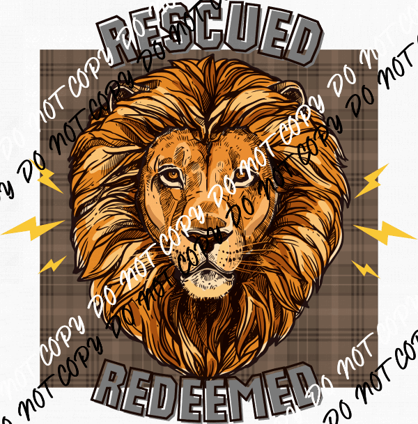 Rescued Redeemed Lion DTF Transfer - We Print U Press DTF Transfers