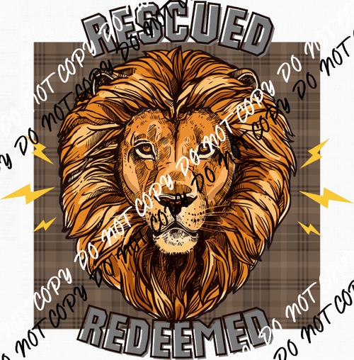 Rescued Redeemed Lion DTF Transfer - We Print U Press DTF Transfers