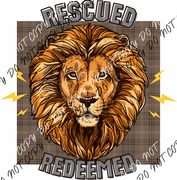 Rescued Redeemed Lion Dtf Transfer