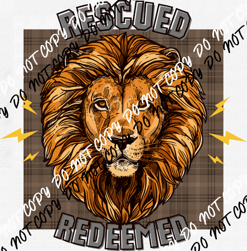 Rescued Redeemed Lion DTF Transfer - We Print U Press DTF Transfers