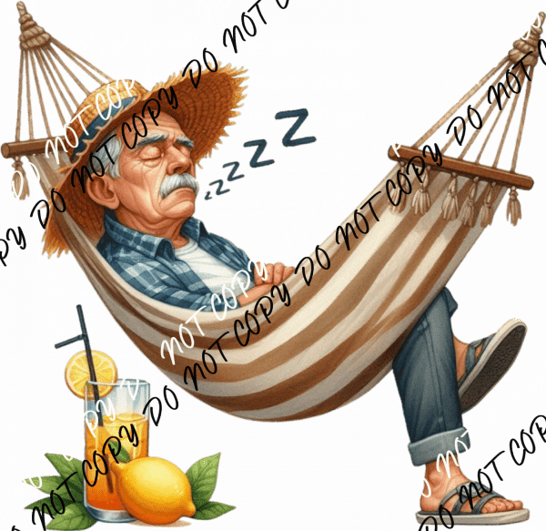 Retired & Relaxing Hammock Nap DTF Transfer - We Print U Press DTF Transfers