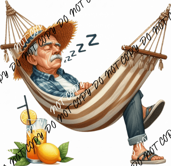 Retired & Relaxing Hammock Nap DTF Transfer - We Print U Press DTF Transfers