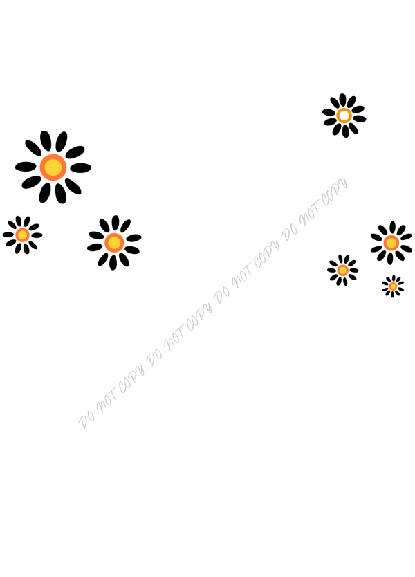 Retro Daisy Corner Pattern DTF Transfer RTP DTF Transfers