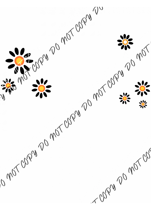 Retro Daisy Corner Pattern DTF Transfer RTP DTF Transfers