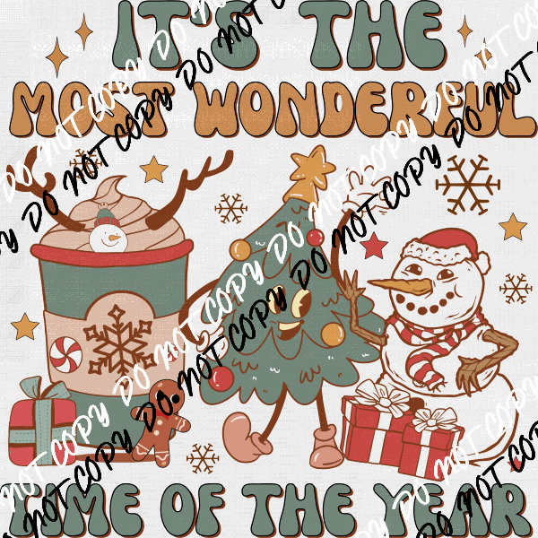 Retro It's the Most Wonderful Time of the Year DTF Transfer - We Print U Press DTF Transfers