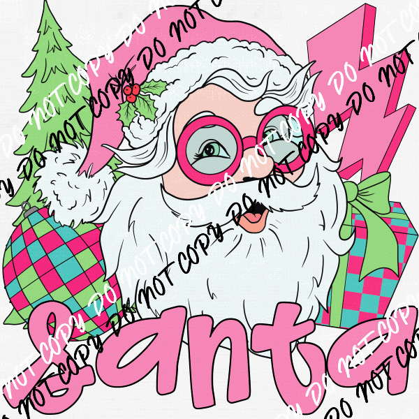 Retro Santa Bright DTF Transfer - We Print U Press DTF Transfers