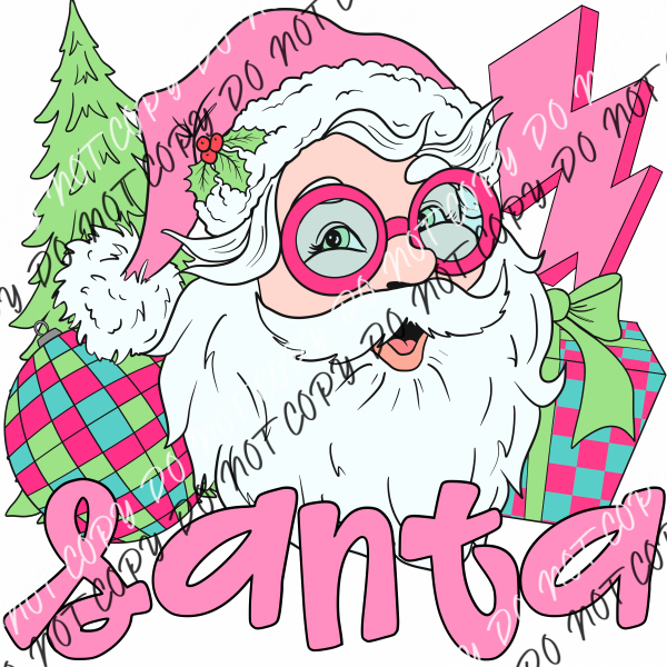 Retro Santa Bright Dtf Transfer Rtp Transfers