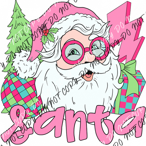 Retro Santa Bright Dtf Transfer Rtp Transfers