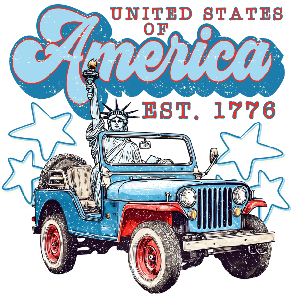 Retro USA Statue of Liberty DTF Transfer - RTP DTF Transfer