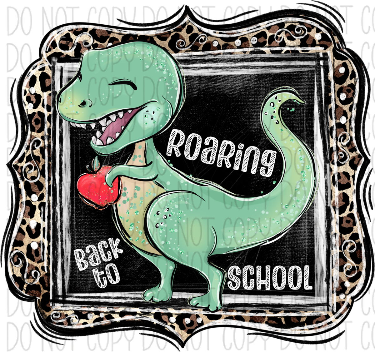 Roaring Back To School Dinosaur Dtf Transfer