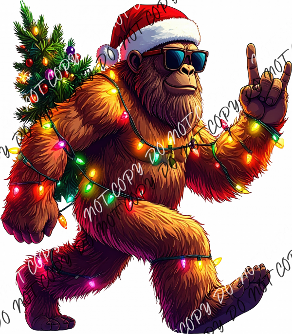 Rockin’ Around the Christmas Tree Sasquatch DTF Transfer RTP DTF Transfers