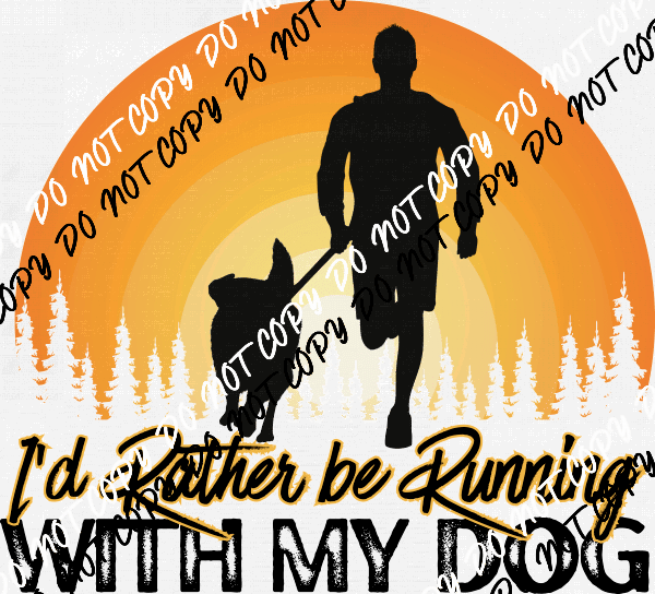 Running With My Dog Male DTF Transfer - We Print U Press DTF Transfers