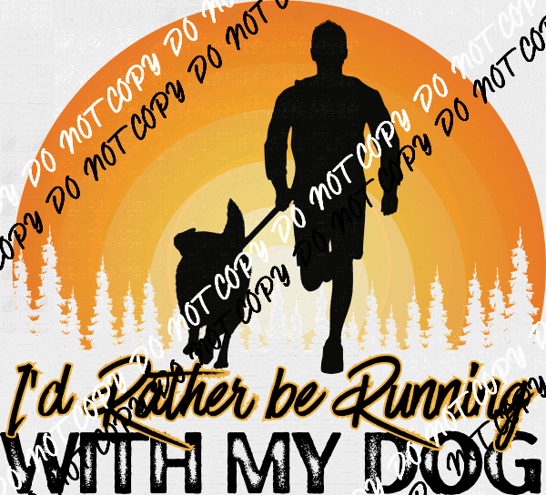 Running With My Dog Male DTF Transfer - We Print U Press DTF Transfers
