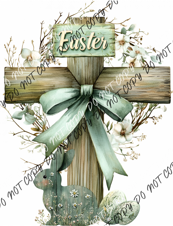 Rustic Easter Cross DTF Transfer RTP DTF Transfers