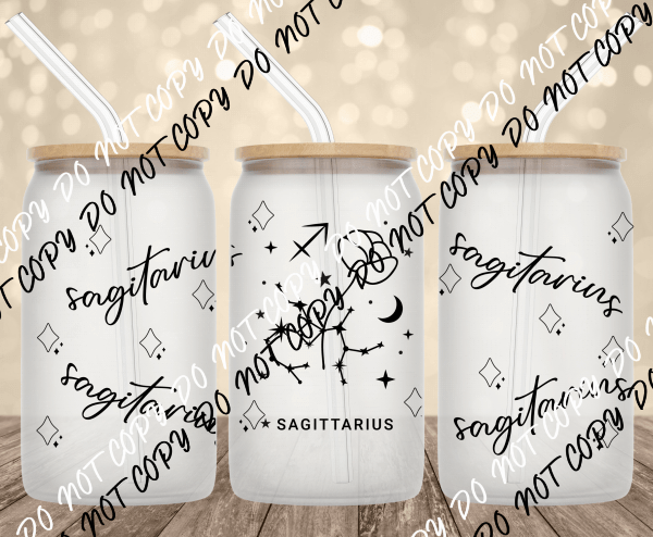 Sagittarius UV Transfer for 16 oz Glass Can - We Print U Press DTF Transfers