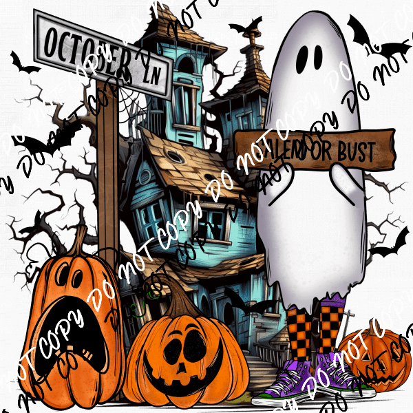 Salem or Bust ghost and haunted house DTF Transfer - We Print U Press DTF Transfers