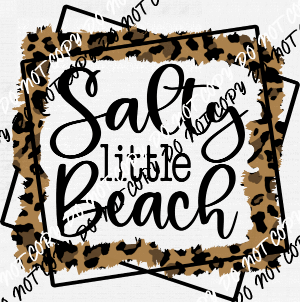 Salty Little Beach Leopard DTF Transfer - We Print U Press DTF Transfers