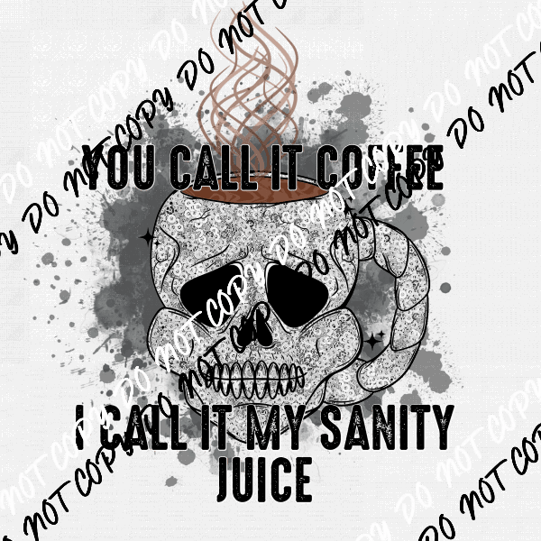 Sanity Juice Skull Coffee Mug DTF Transfer - We Print U Press DTF Transfers