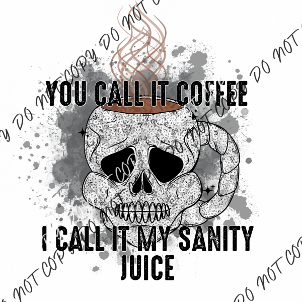 Sanity Juice Skull Coffee Mug Dtf Transfer Transfers