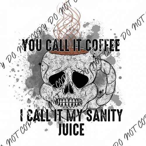 Sanity Juice Skull Coffee Mug Dtf Transfer Transfers