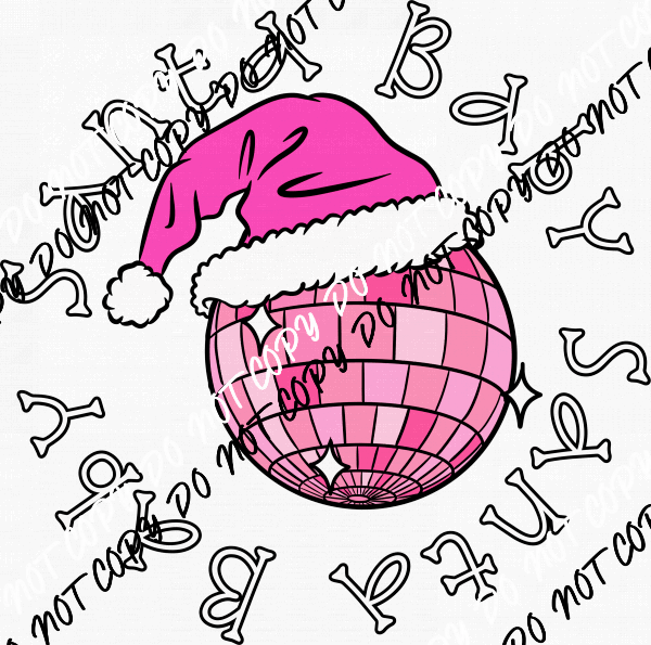 Santa Baby Disco Ball DTF Transfer - We Print U Press DTF Transfers