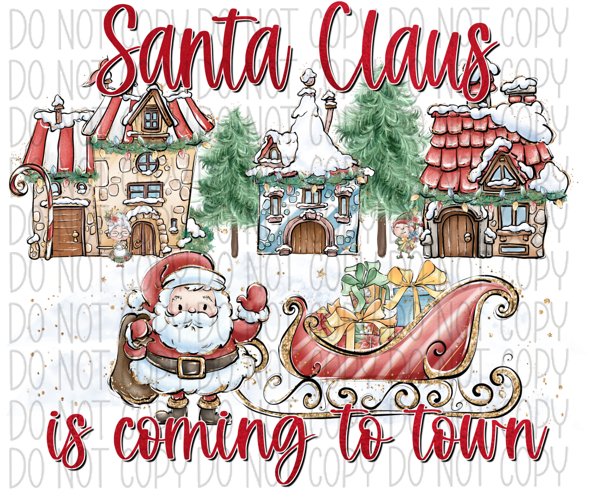 Santa Claus Is Coming To Town Dtf Transfer