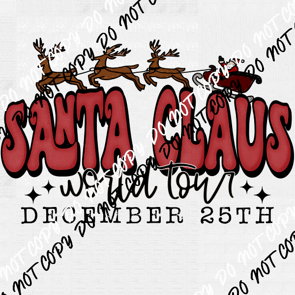 Santa Claus World Tour DTF Transfer - We Print U Press DTF Transfers