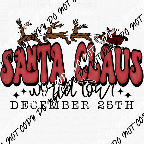 Santa Claus World Tour DTF Transfer - We Print U Press DTF Transfers