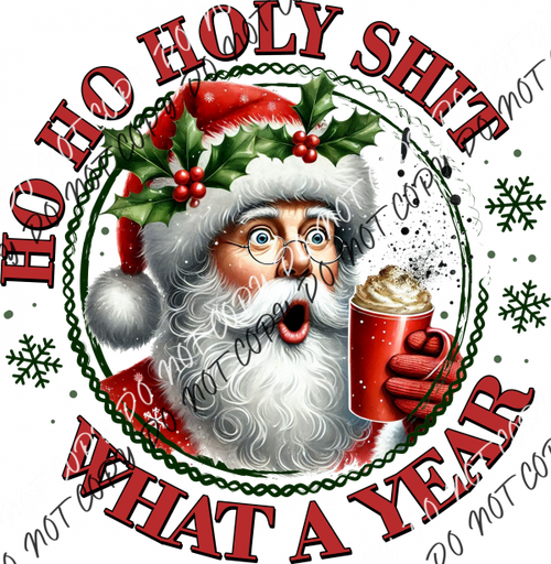 Santa Ho Ho Holy Shit What a Year DTF Transfer RTP DTF Transfers