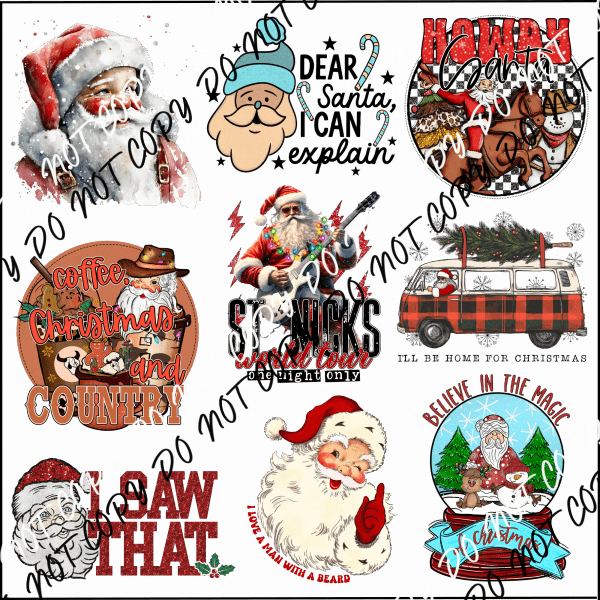 SANTA MINI UV TRANSFER BUNDLE - We Print U Press DTF Transfers