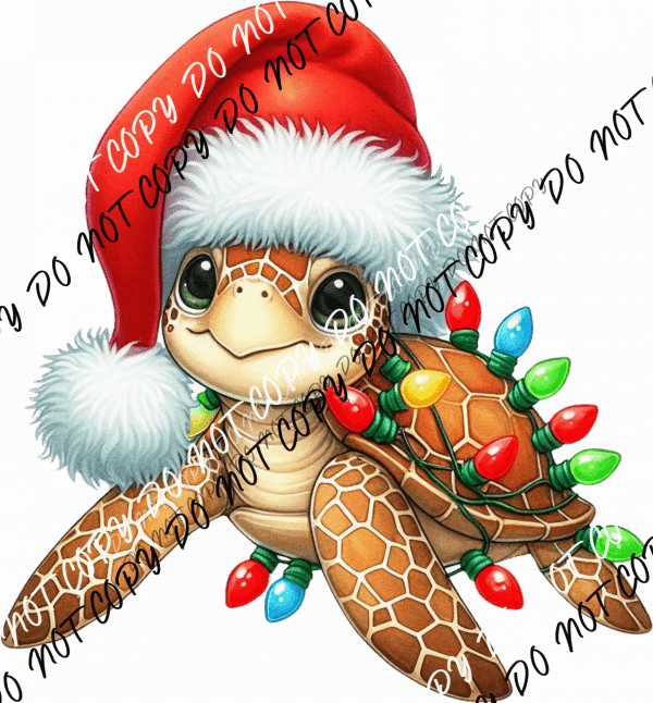 Santa Turtle DTF Transfer - We Print U Press DTF Transfers
