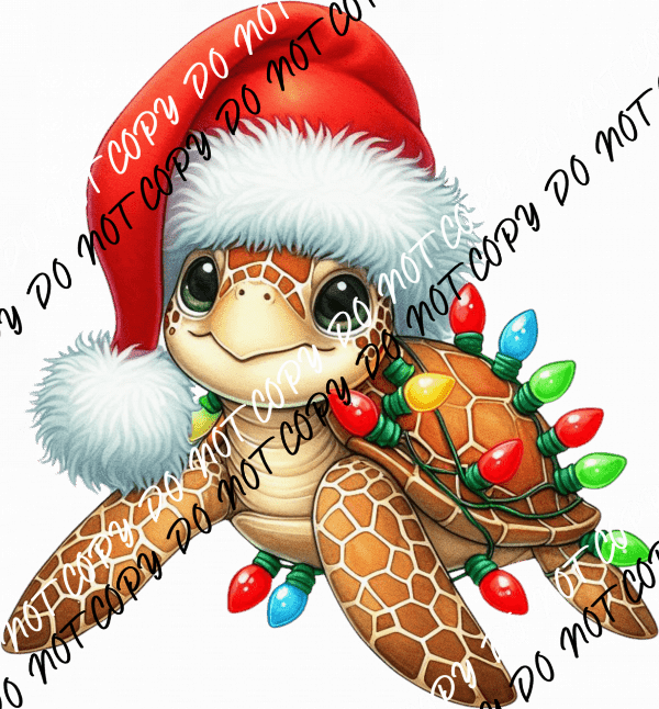 Santa Turtle DTF Transfer - We Print U Press DTF Transfers