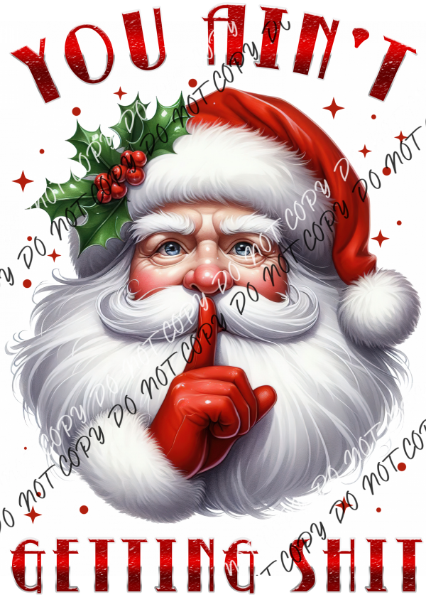 Santa You Ain’t Getting Shit DTF Transfer RTP DTF Transfers