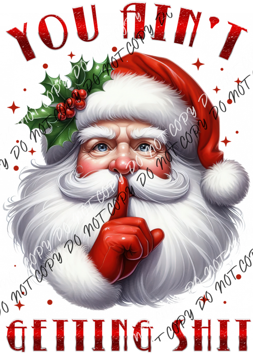 Santa You Ain’t Getting Shit DTF Transfer RTP DTF Transfers