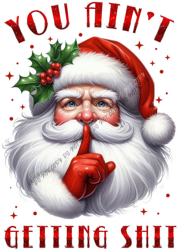Santa You Ain’t Getting Shit DTF Transfer RTP DTF Transfers