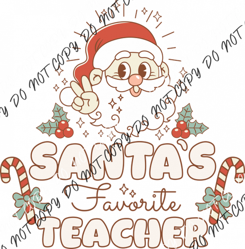 Santa’s Favorite Teacher Claus Dtf Transfer Rtp Transfers