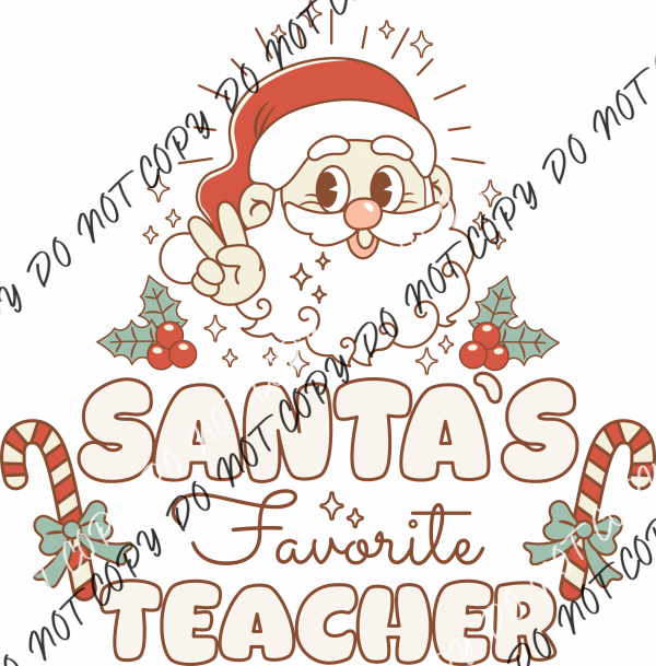 Santa’s Favorite Teacher Claus Dtf Transfer Rtp Transfers