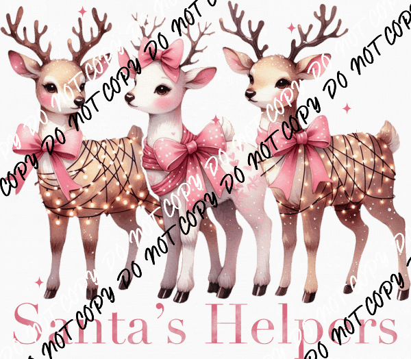 Santa's Helpers Deer DTF Transfer - We Print U Press DTF Transfers