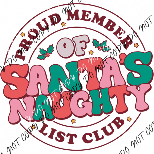 Santas Naughty List Rtp Dtf Transfers