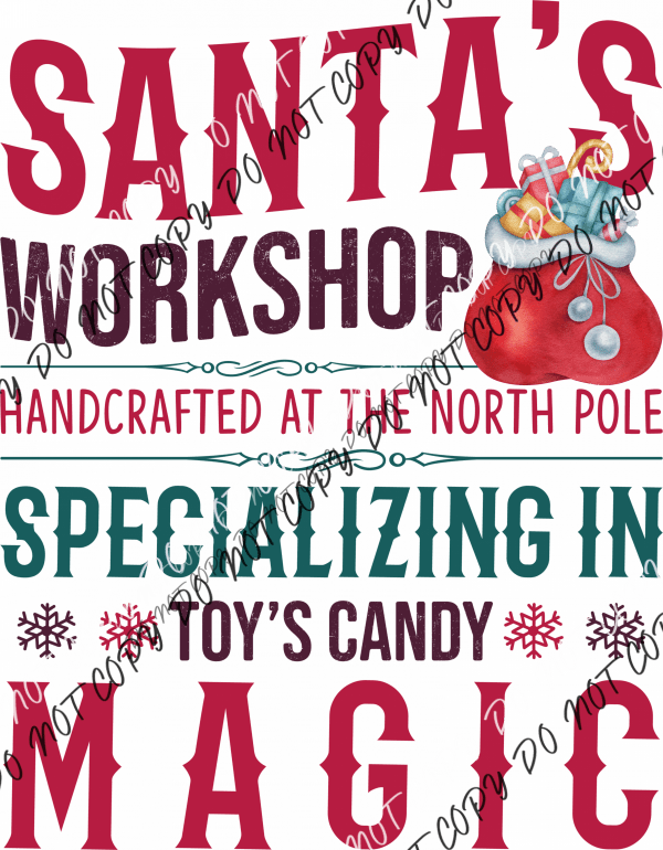 Santa’s Workshop North Pole DTF Transfer - We Print U Press DTF Transfers
